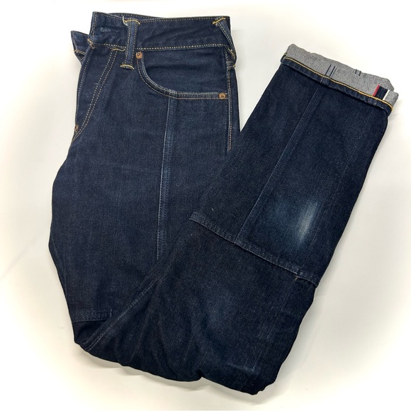 Evisu Selvedge Jeans Mens 30x34 Red Pocket White Seagull Logo Japan Denim RARE - Picture 2 of 16